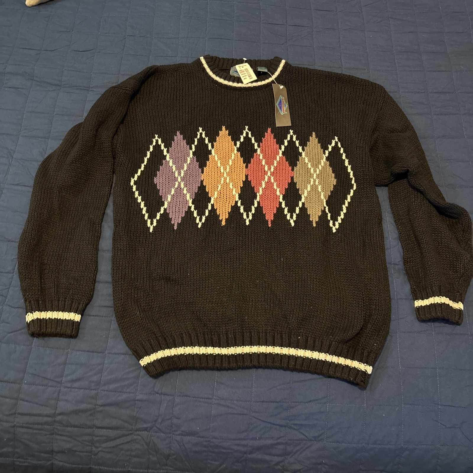Vintage Women's Sz Large Etchings Heavy Knit Sweater Black Brand New!
